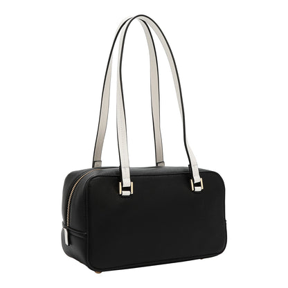BOLSO DE HOMBRO CON BOLSILLO Y BLOQUES DE COLOR (NEGRO)
