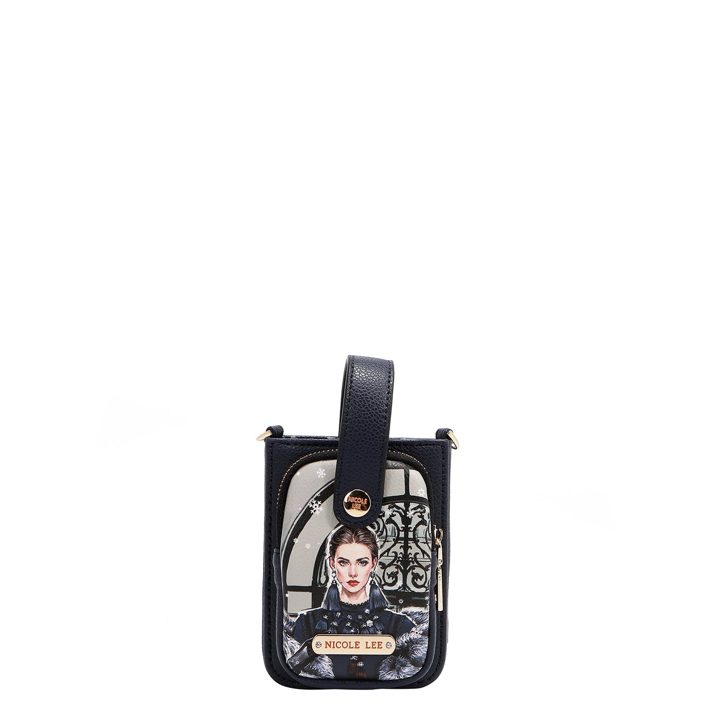 FUNDA DE TELEFONO CRUZADA CON CORREA (MODA SNOWFLAKE)